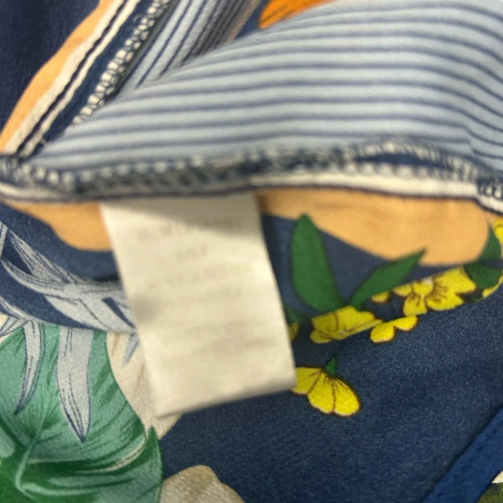 Fashion Nova Floral Button-Down Shirt - Blue and Brown